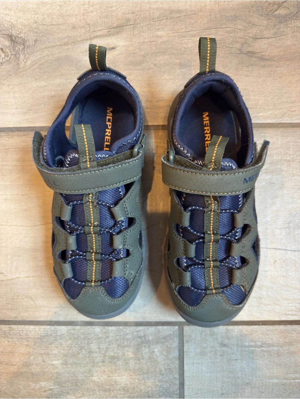 Merrell Kids Olive Green and Navy Closed-Toe Sandal